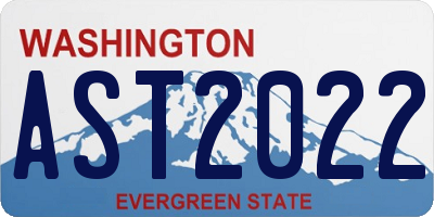 WA license plate AST2022