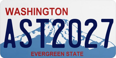 WA license plate AST2027