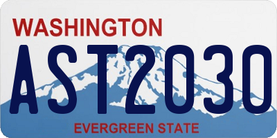 WA license plate AST2030