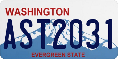 WA license plate AST2031