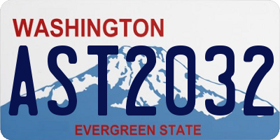 WA license plate AST2032