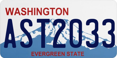 WA license plate AST2033