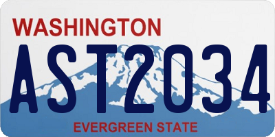 WA license plate AST2034