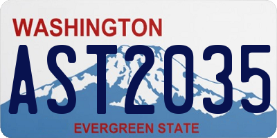 WA license plate AST2035