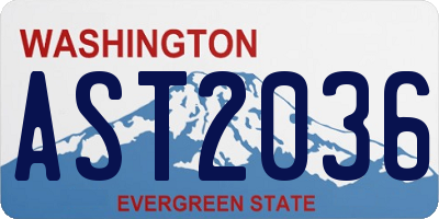 WA license plate AST2036