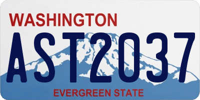WA license plate AST2037