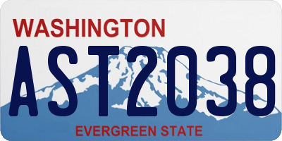 WA license plate AST2038