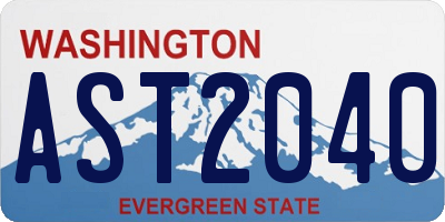 WA license plate AST2040