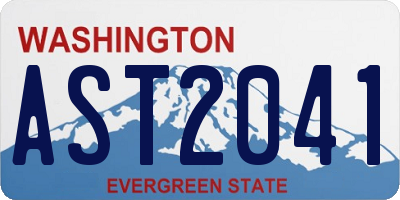 WA license plate AST2041