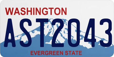 WA license plate AST2043