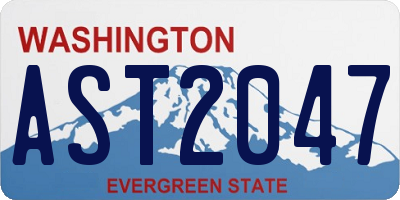 WA license plate AST2047