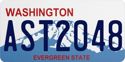 WA license plate AST2048
