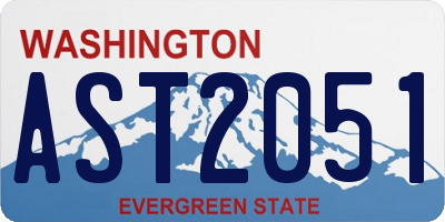 WA license plate AST2051