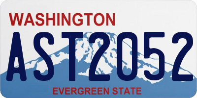 WA license plate AST2052