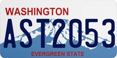 WA license plate AST2053