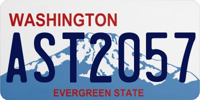 WA license plate AST2057
