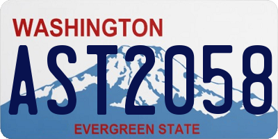 WA license plate AST2058