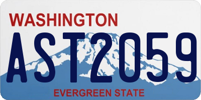 WA license plate AST2059