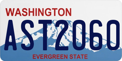 WA license plate AST2060