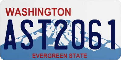 WA license plate AST2061