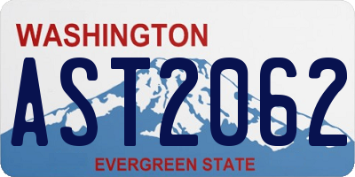 WA license plate AST2062
