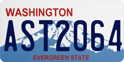 WA license plate AST2064