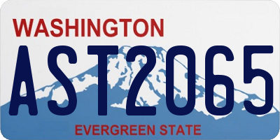 WA license plate AST2065
