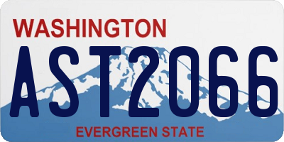 WA license plate AST2066