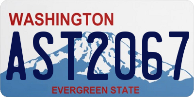 WA license plate AST2067