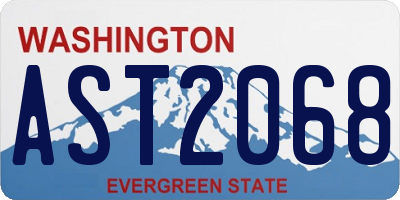 WA license plate AST2068