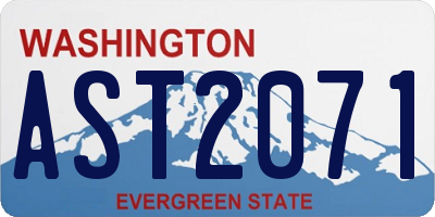 WA license plate AST2071