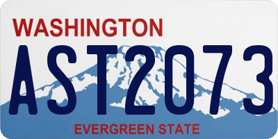 WA license plate AST2073