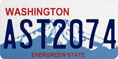 WA license plate AST2074