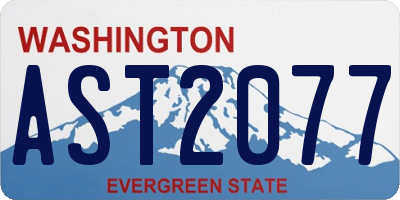 WA license plate AST2077