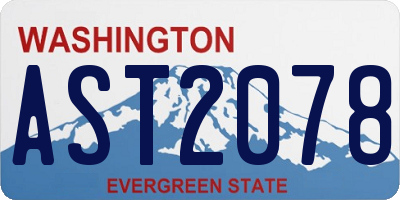 WA license plate AST2078