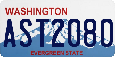 WA license plate AST2080