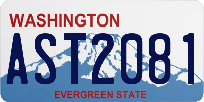 WA license plate AST2081