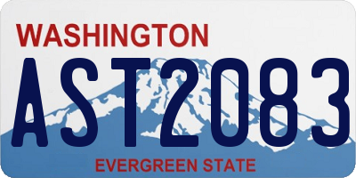 WA license plate AST2083