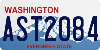 WA license plate AST2084