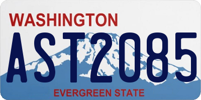 WA license plate AST2085