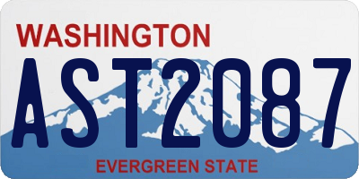 WA license plate AST2087