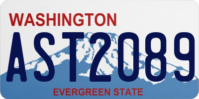 WA license plate AST2089