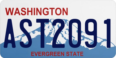 WA license plate AST2091