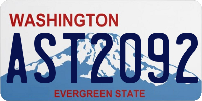 WA license plate AST2092