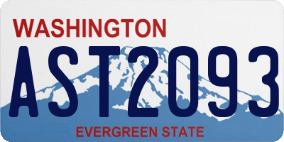 WA license plate AST2093