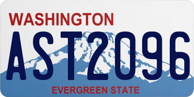 WA license plate AST2096