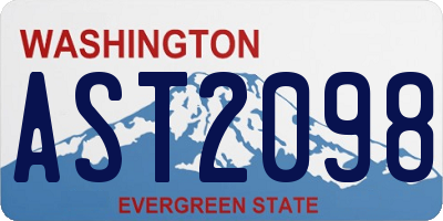 WA license plate AST2098