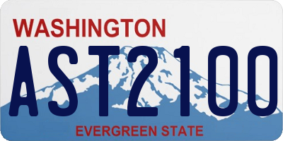 WA license plate AST2100