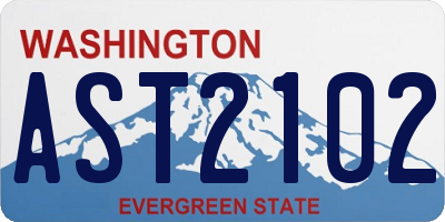 WA license plate AST2102