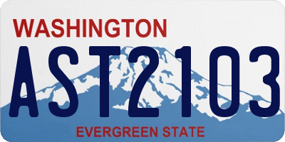 WA license plate AST2103